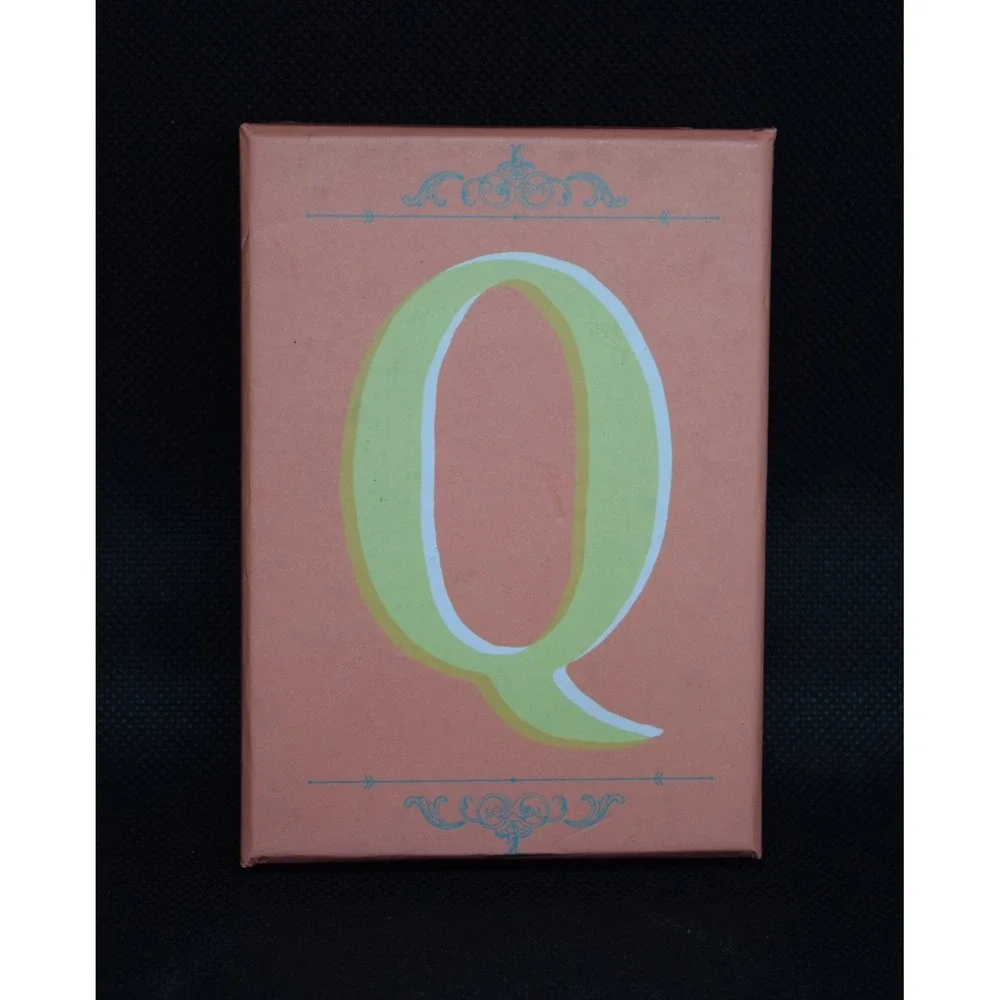 Rosanna Alphabet Studio Trinket Tray Letter Q Peach Porcelain New In Box Vintage